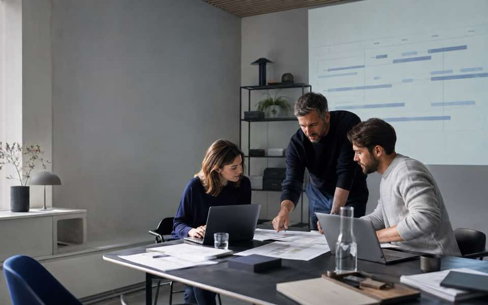 A product team planning their work together